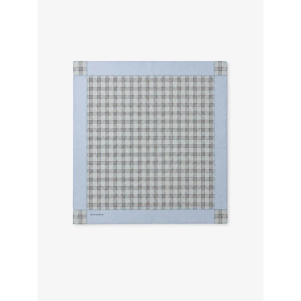 RARE Vintage Burberry Blue Check Square Scarf / Comes in Burberry Box